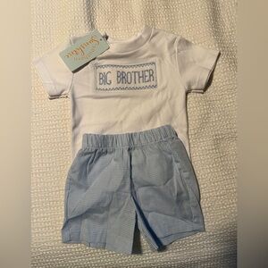 Never worn, new with tags big brother gingham short and shirt set